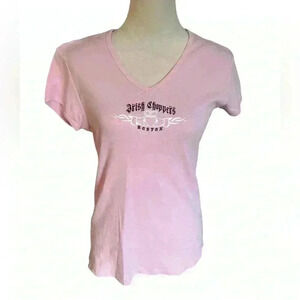 Bella Irish Choppers Pink V-neck short sleeve shirt women’s’ XXL *fits like L